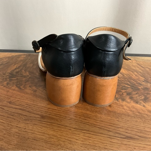 P. Monjo Ivory and Black Colorblocked Heeled Sandals, New in Box, EU Size 36.5 - Picture 3 of 5